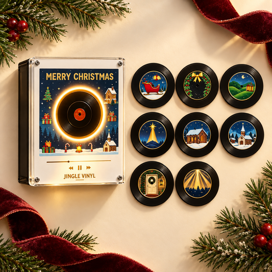 Christmas Vinyl Record Player Fridge Magnet – 9 Holiday Records